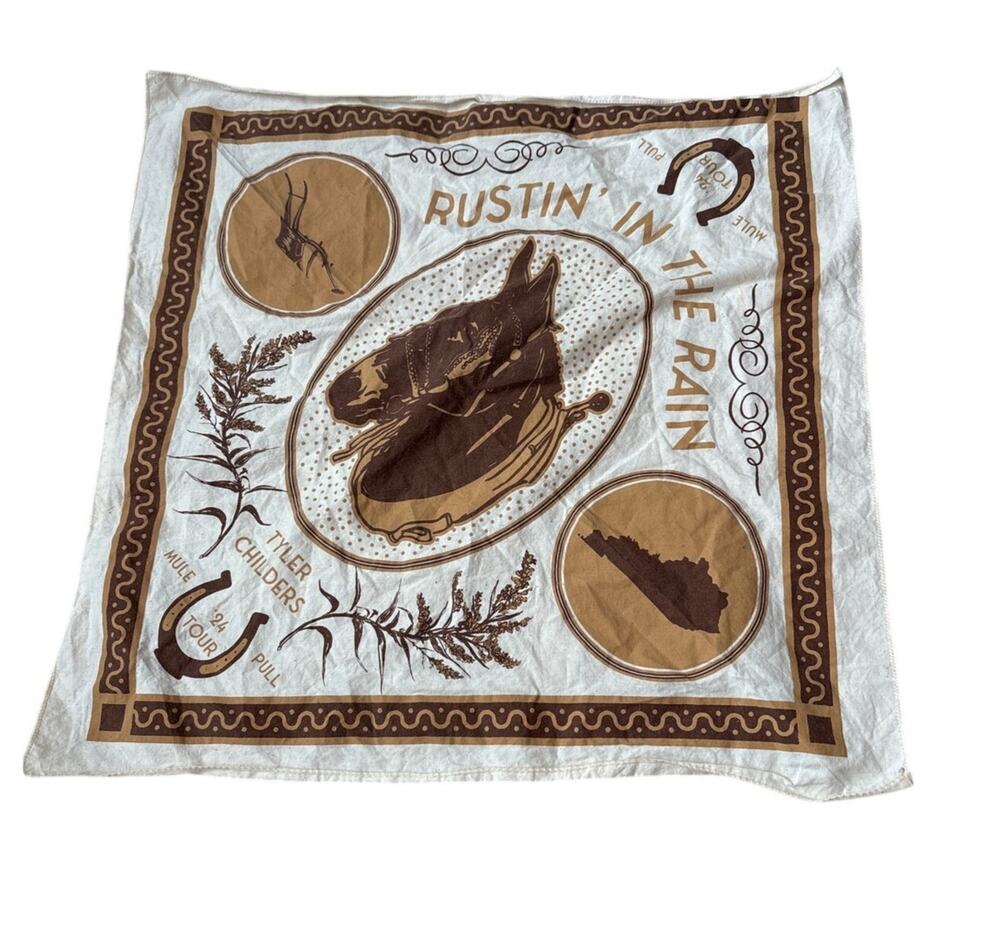 Tyler Childers Rustin in the Rain Mule Pull 24 Tour Bandana FLAW